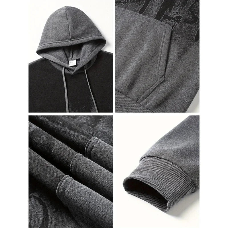 Jesus Christ Style Hoodies for Men High Quality Cross Printed Hooded Sweatshirts All Season Daily Casual Sporty Fashion Pullover