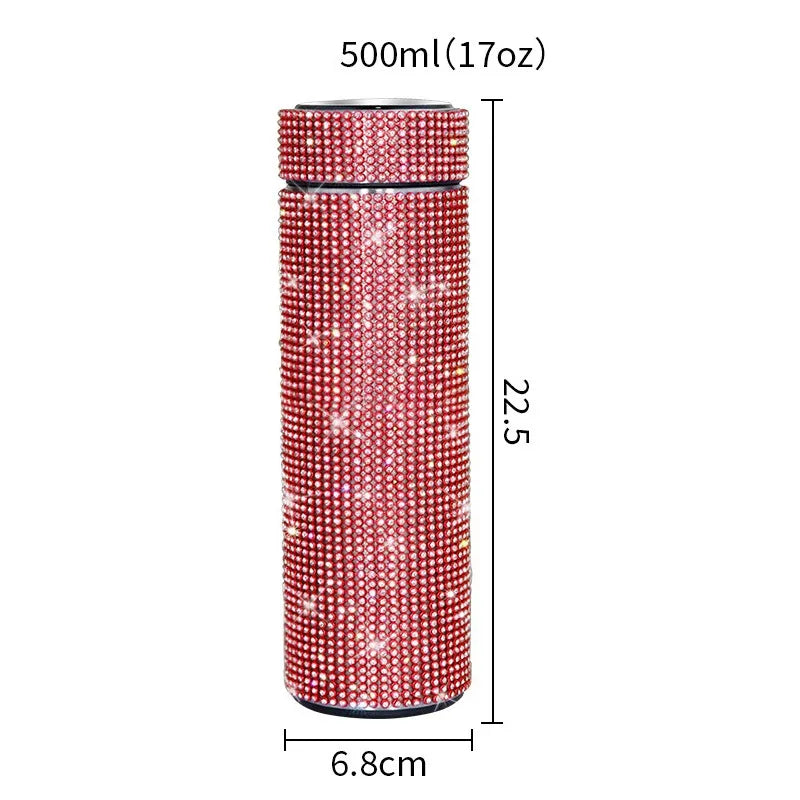 Luxury Rhinestone Thermos Cup Sparkling Diamond 304 Stainless Steel Thermos Flask Ladies Party Travel Daily Fashion Gift