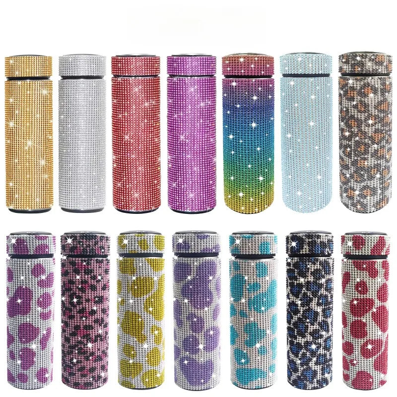 Luxury Rhinestone Thermos Cup Sparkling Diamond 304 Stainless Steel Thermos Flask Ladies Party Travel Daily Fashion Gift
