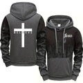 Jesus Christ Style Hoodies for Men High Quality Cross Printed Hooded Sweatshirts All Season Daily Casual Sporty Fashion Pullover