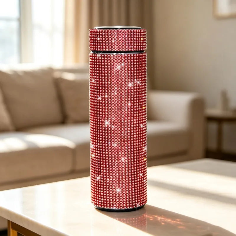 Luxury Rhinestone Thermos Cup Sparkling Diamond 304 Stainless Steel Thermos Flask Ladies Party Travel Daily Fashion Gift