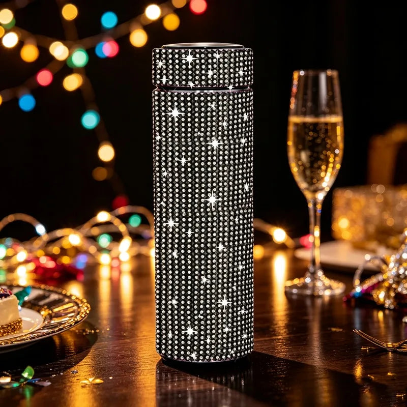 Luxury Rhinestone Thermos Cup Sparkling Diamond 304 Stainless Steel Thermos Flask Ladies Party Travel Daily Fashion Gift